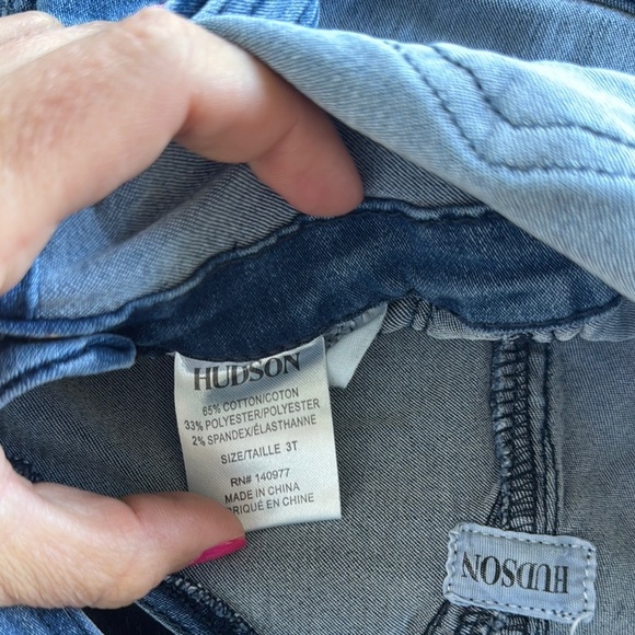 Denim Kids Overalls with Patches Hudson Jeans - Picture 3 of 4